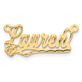 10k Yellow Gold Diamond-cut Heart Name Plate - 6