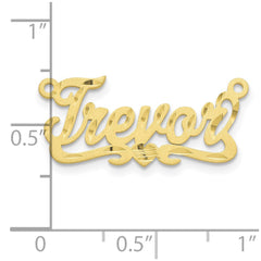 10k Yellow Gold Satin Diamond-cut Heart Name Plate - 3