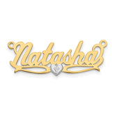 10k Two-tone 3D with Heart Diamond Name Plate