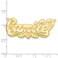 10k Yellow Gold 3D Diamond-cut Heart Name Plate