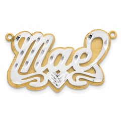 10k 3D Two-tone Satin Diamond-cut Name Plate - 4