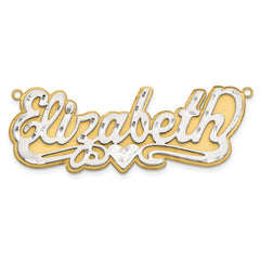 10k 3D Two-tone Satin Diamond-cut Name Plate - 4