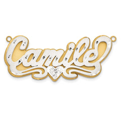 10k 3D Two-tone Satin Diamond-cut Name Plate - 4