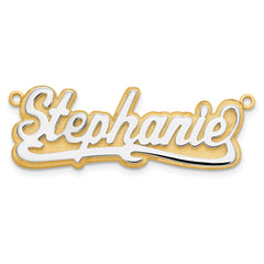 10k 3D Two-tone Polished Name Plate - 4