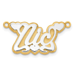 10k 3D Two-tone Polished Name Plate - 3