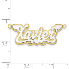 10k 3D Two-tone Polished Name Plate - 3