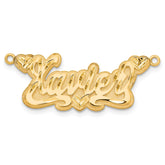 10k Yellow Gold 3D Diamond-cut Hearts Name Plate