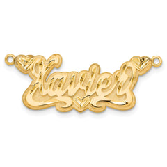 10k Yellow Gold 3D Diamond-cut Hearts Name Plate