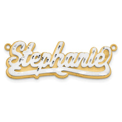 10k 3D Two-tone Satin Diamond-cut Name Plate