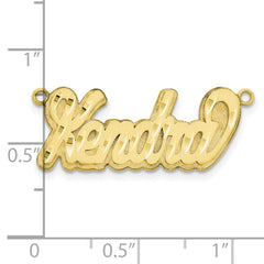 10k Yellow Gold 3D Satin Diamond-cut Name Plate
