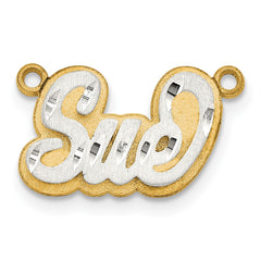 10k 3D Two-tone Satin Diamond-cut Name Plate - 3