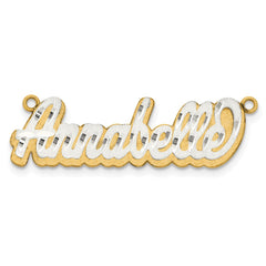 10k 3D Two-tone Satin Diamond-cut Name Plate - 3