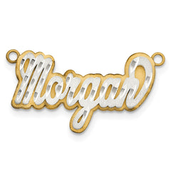 10k 3D Two-tone Satin Diamond-cut Name Plate - 3