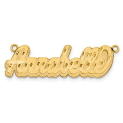 10k Yellow Gold 3D Satin Diamond-cut Name Plate - 2