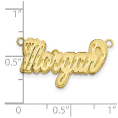 10k Yellow Gold 3D Satin Diamond-cut Name Plate - 2