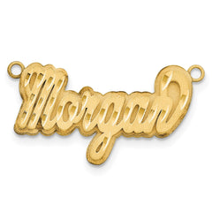 10k Yellow Gold 3D Satin Diamond-cut Name Plate - 2