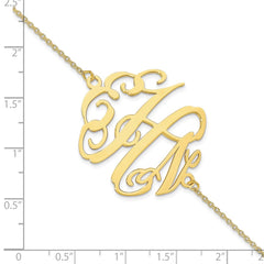 10KY Polished Monogram Chain Bracelet