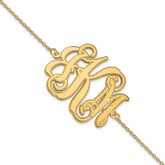 10k Yellow Gold Etched Monogram Bracelet