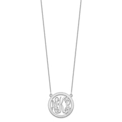 10k White Gold Small Family Monogram Necklace