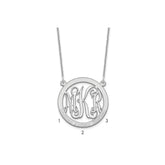 10k White Gold Small Family Monogram Necklace