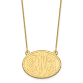 10k Yellow Gold Brushed Monogram Necklace
