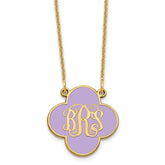 10k Yellow Gold Clover Monogram w/Epoxy Necklace