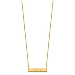 10k Yellow Gold Small EDWARDIAN SCRIPT Bar Necklace
