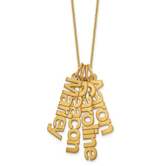 10k Yellow Gold Brushed 4 Name Charm Necklace