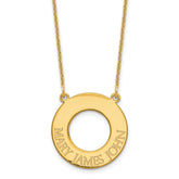 10k Yellow Gold Circle with 3 Name Necklace
