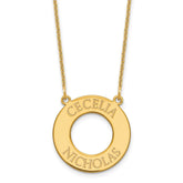 10k Yellow Gold Circle with 2 Name Necklace