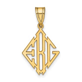 10k Yellow Gold Diamond Shape Monogram Pendant