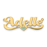 10k Yellow Gold Epoxy Heart Name Plate