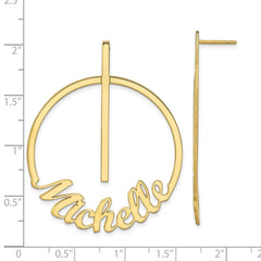 10K Large Circle Name Post Earrings