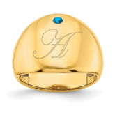 10KY 1 Birthstone Personalized Cigar Ring