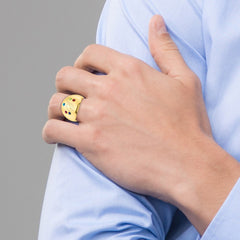 10KY 5 Birthstone Personalized Cigar Ring