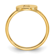 10k yellow Gold Round Initial Ring