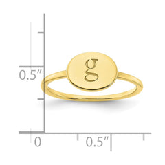 10k Yellow Gold Oval Initial Ring