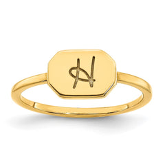 10k Yellow Gold Initial Ring