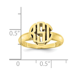 10k Yellow Gold Monogram Ring - 3