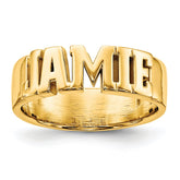 10k Yellow Gold Cut-out Name Ring