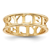 10k Yellow Gold Cut-out Name Ring - 3