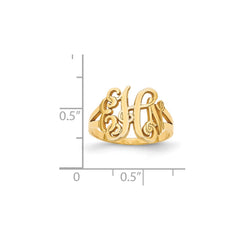 10k Yellow Gold Monogram Ring - 2