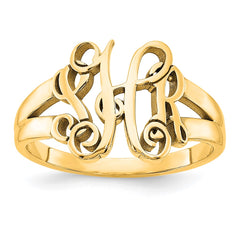 10k Yellow Gold Monogram Ring - 2