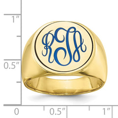 10KY Round with Engravable Top Signet Ring