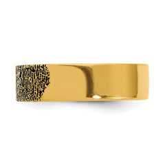 10k Yellow Gold Fingerprint Ring