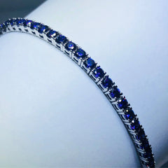 LIV platinum over sterling silver purple sapphire round cut bracelet bracelet