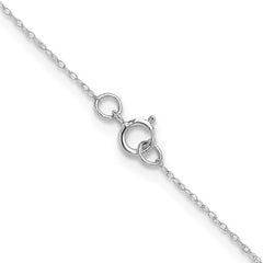 14k White Gold .4 mm Carded Cable Rope Chain - 6