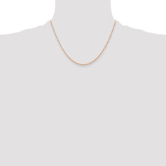 14K Rose Gold 18 inch Carded .6mm Cable Rope with Spring Ring Clasp Chain