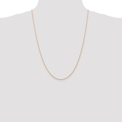 14K Rose Gold 24 inch Carded .7mm Cable Rope with Spring Ring Clasp Chain