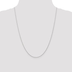 14K White Gold 24 inch Carded .7mm Cable Rope with Spring Ring Clasp Chain